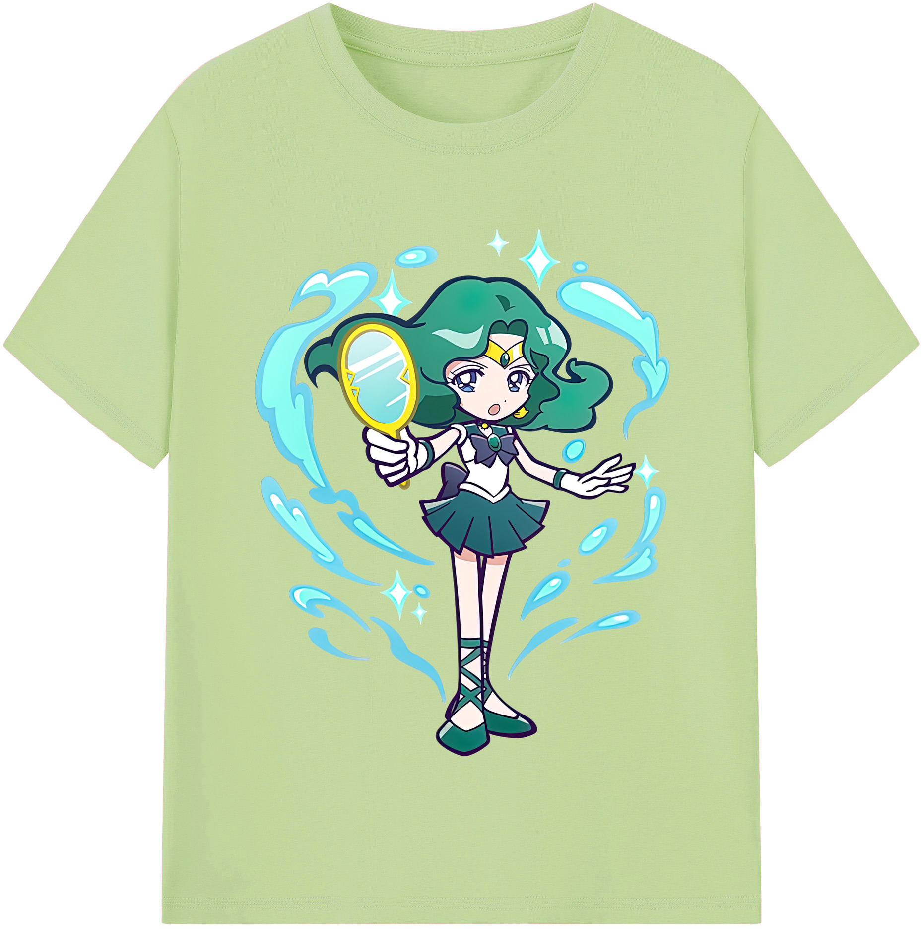 （画像用） 美少女戦士セーラームーン 海王 みちる（かいおう みちる） Sailor Moon Kaiou Michiru 綿100％半袖Tシャツ（フロントプリント）
